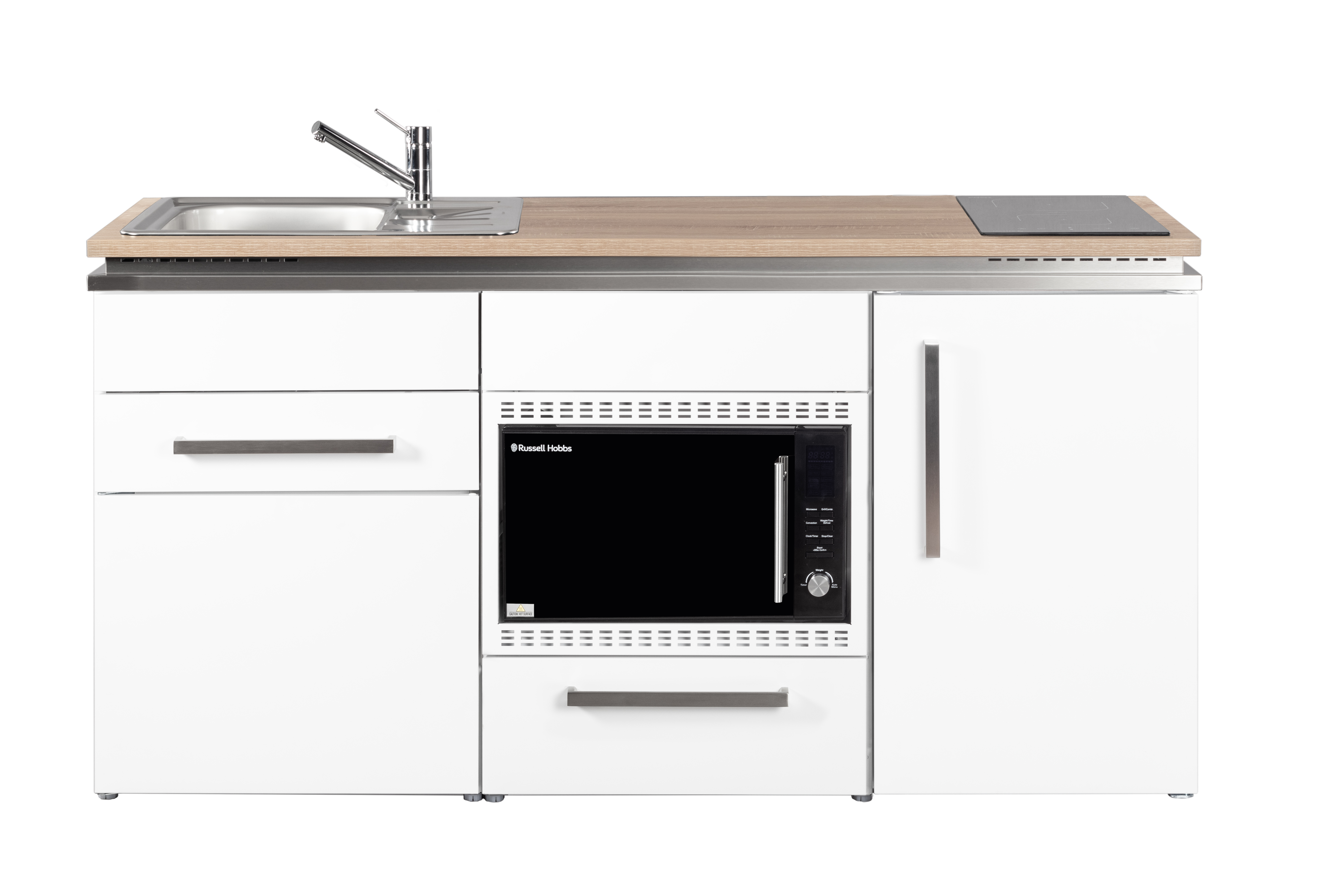 MDMOS170-Eiche-Weiss Miniküche Designline MDMOS 170 - Mit Mikrowellenofen 30l