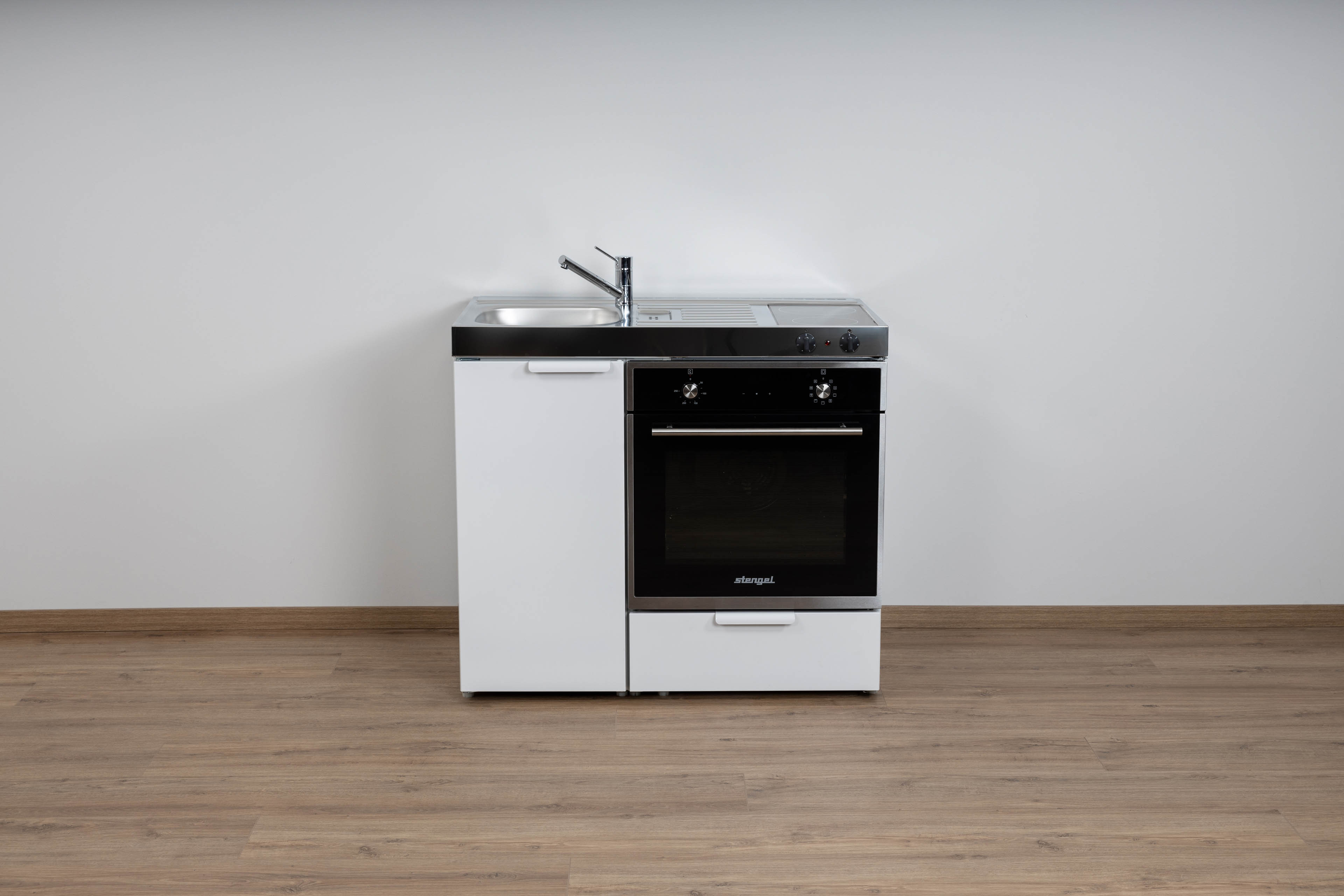 MKB100-Glaskeramik-Wei Miniküche Kitchenline MKB 100 - Mit Backofen