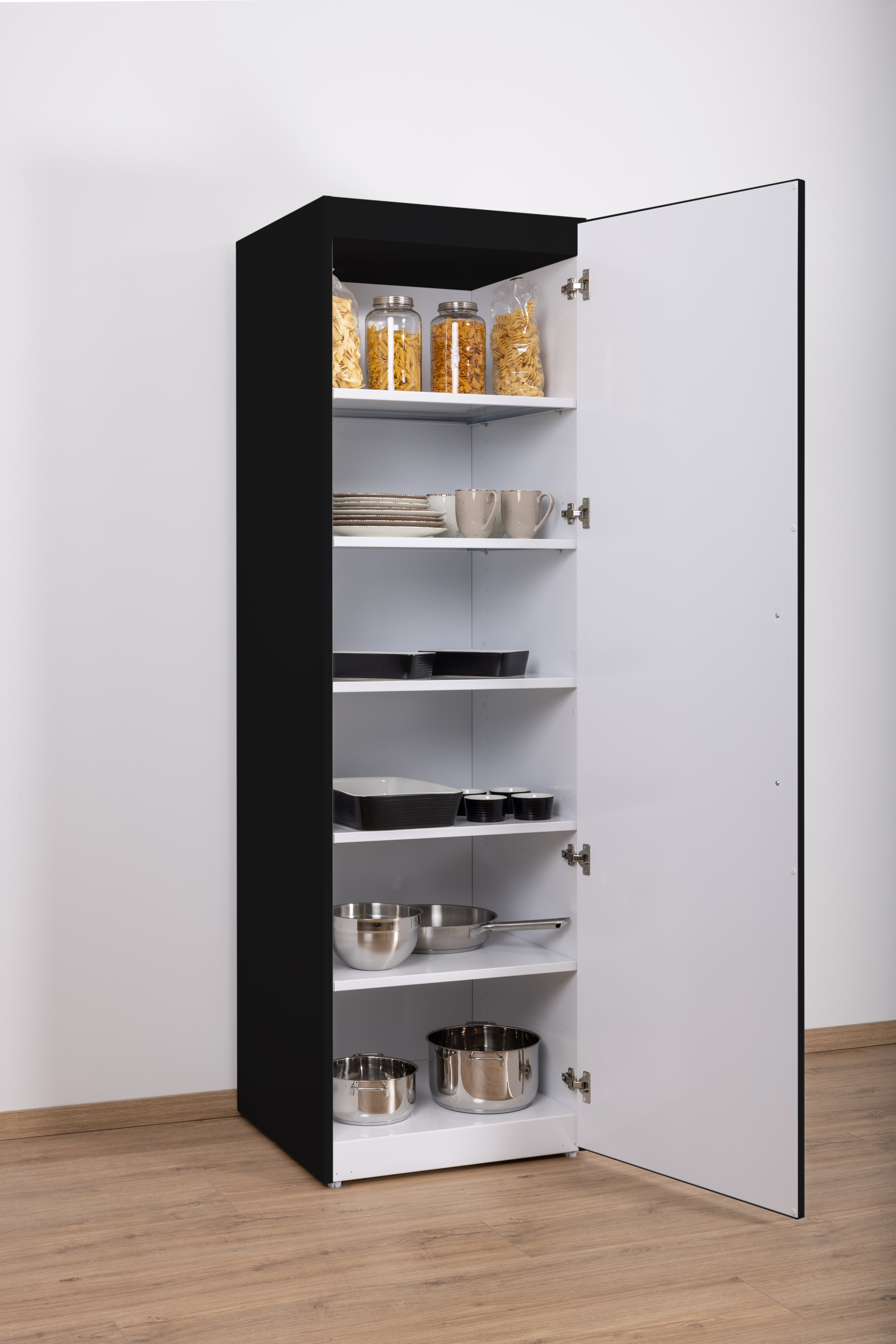 Hochschrank-SchrNg-offen-Schwarz-Matt