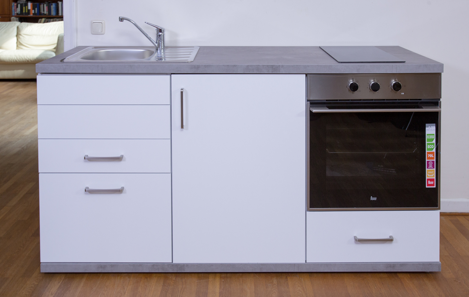 MKMS_Single MKMS 165 - Küchenzeile mit Kühlschrank, Backofen & Kochfeld