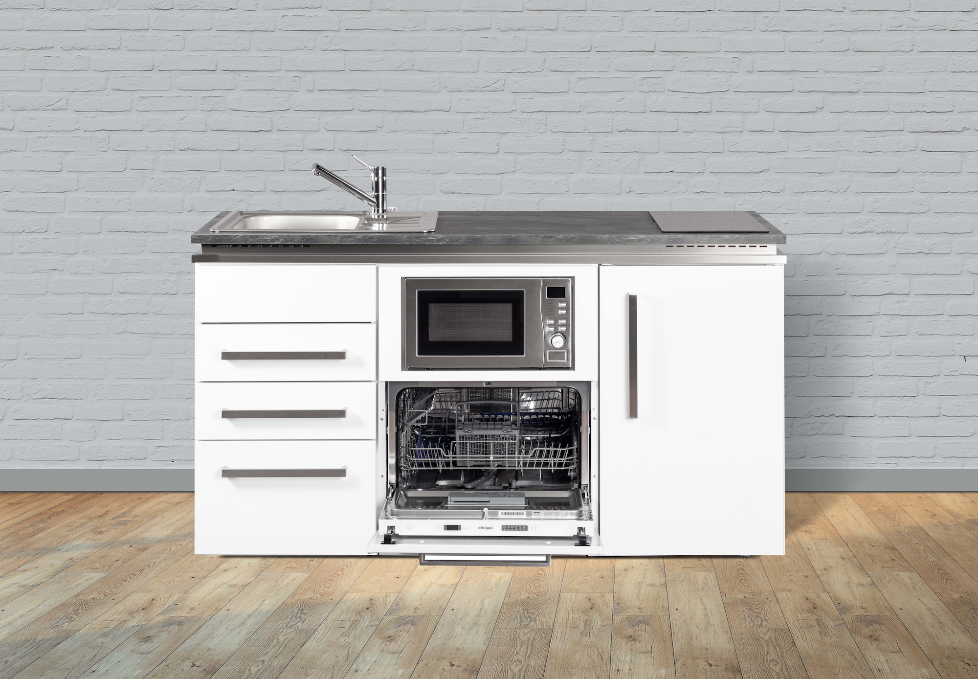 MDGSM160-GIK Miniküche Designline MDGSMS3 160 - Mit Geschirrspüler - Mikrowelle