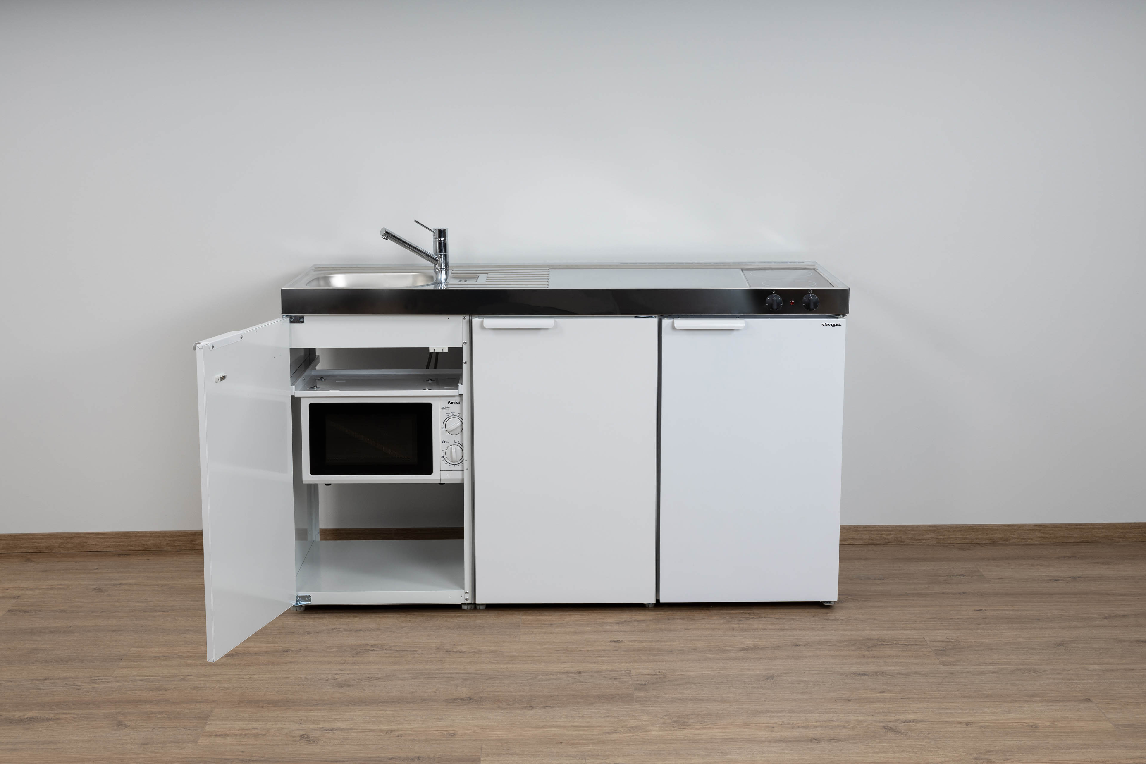MKM-150-Glaskeramik-Wei Miniküche Kitchenline MKM 150 - Mit Mikrowelle