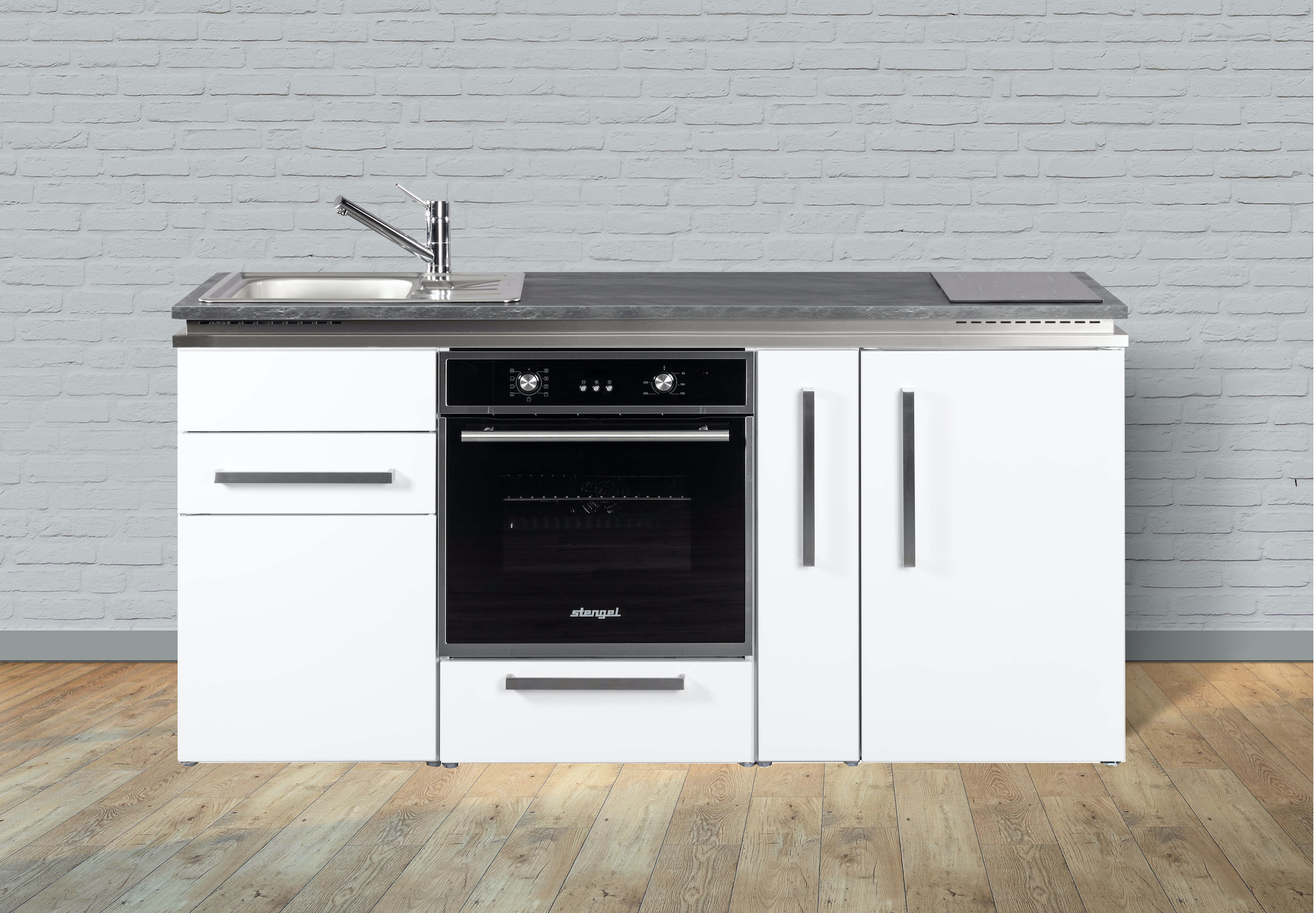 MDB180A-GIK Miniküche Designline MDB 180 A - Mit Backofen - Apothekerauszug - Schublade