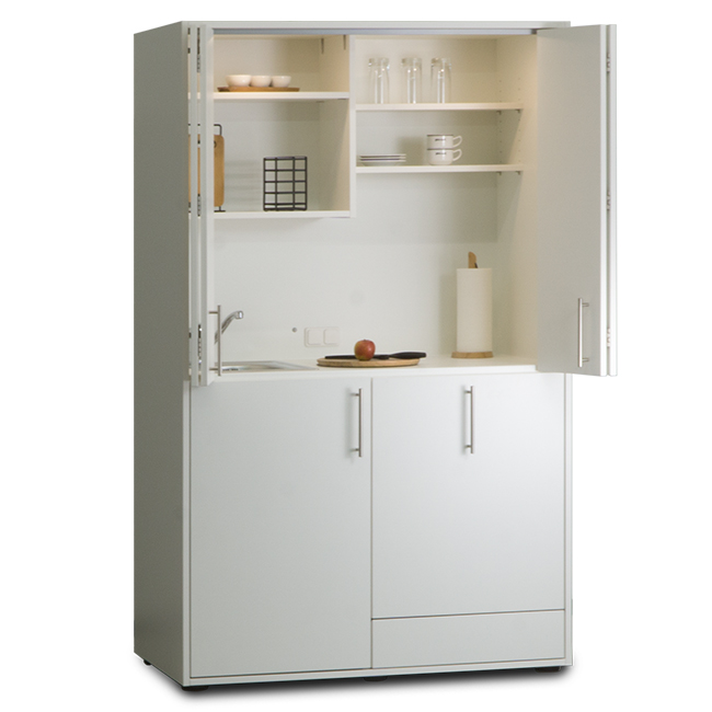 designLINE-Ku-che-weiss-mit-Spu-ler-1 Pro-Art designLINE Küchenschrank ohne Kühlschrank 194 x 118 x 66 cm H/B/T